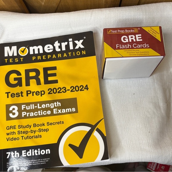 GRE Test Preparation Book and Flash Cards Set - Yellow and Red - Picture 1 of 8